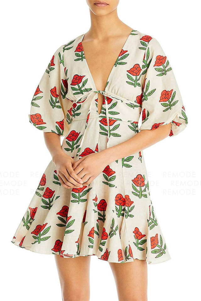 RE MODE / RHODE｜フローラルプリントミニワンピース｜AYAKO 