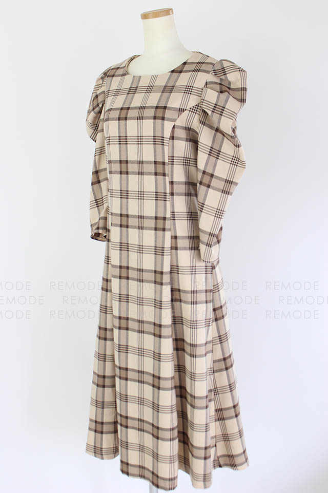 あや様オーダーワンピース ALGONQUINS / コウモリ刺繍カラーオーバーブラウスワンピース